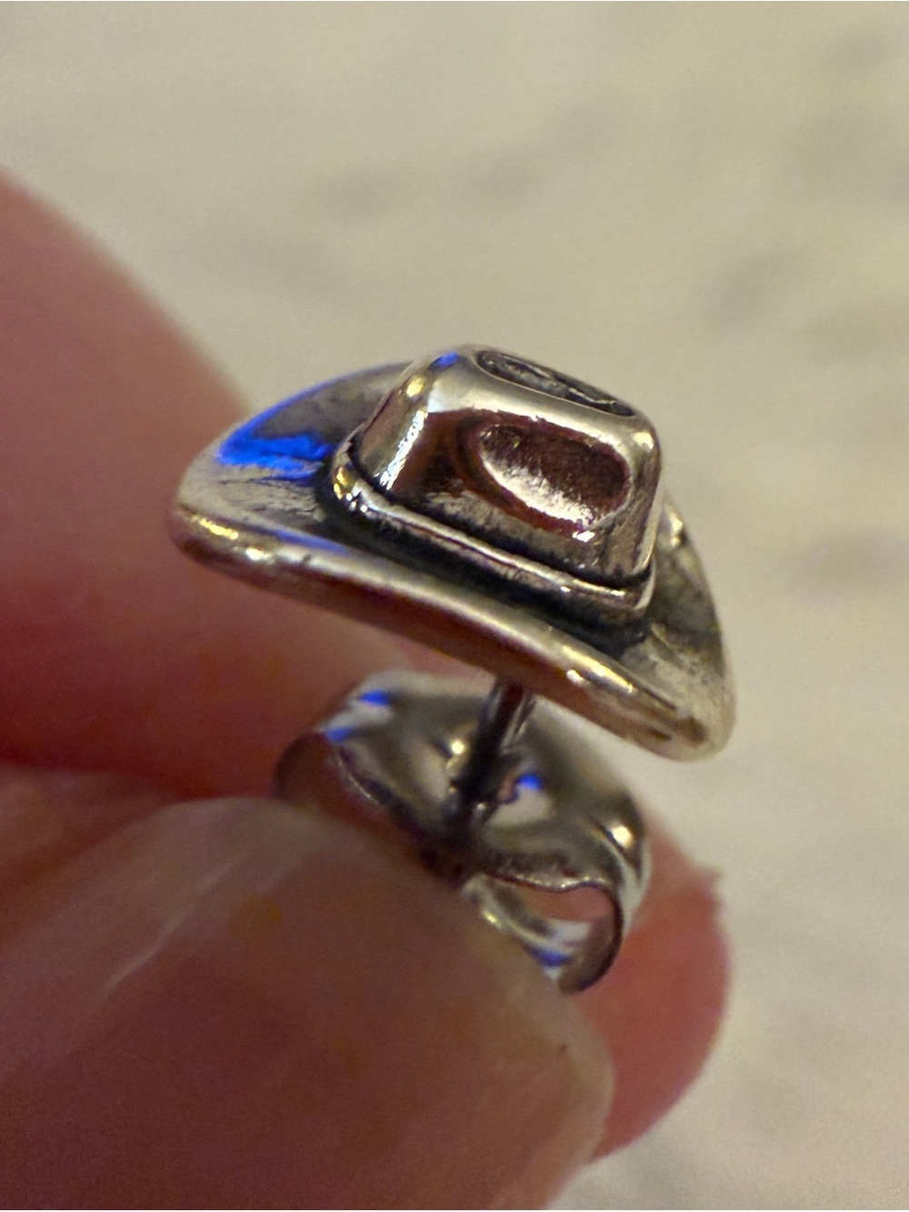 ❤️ Cowboy Cowgirl Hat Sterling Silver Western Ethnic Stud Earrings USA - Picture 3 of 14